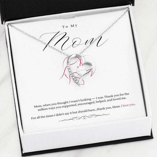 Mom Necklace, Thank You For Milion Ways You Supported Forever Love Necklace For Mom Gifts for Mother (Mom) Rakva