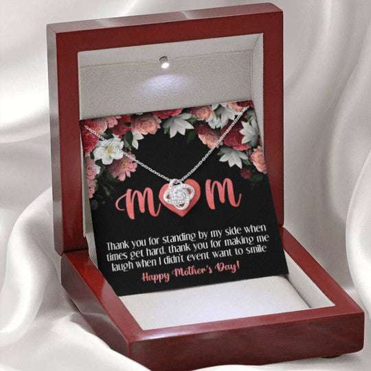 Mom Necklace, Thank You For Standing By My Side Mother’S Day Love Knot Necklace Gift For Mom Gifts for Mother (Mom) Rakva