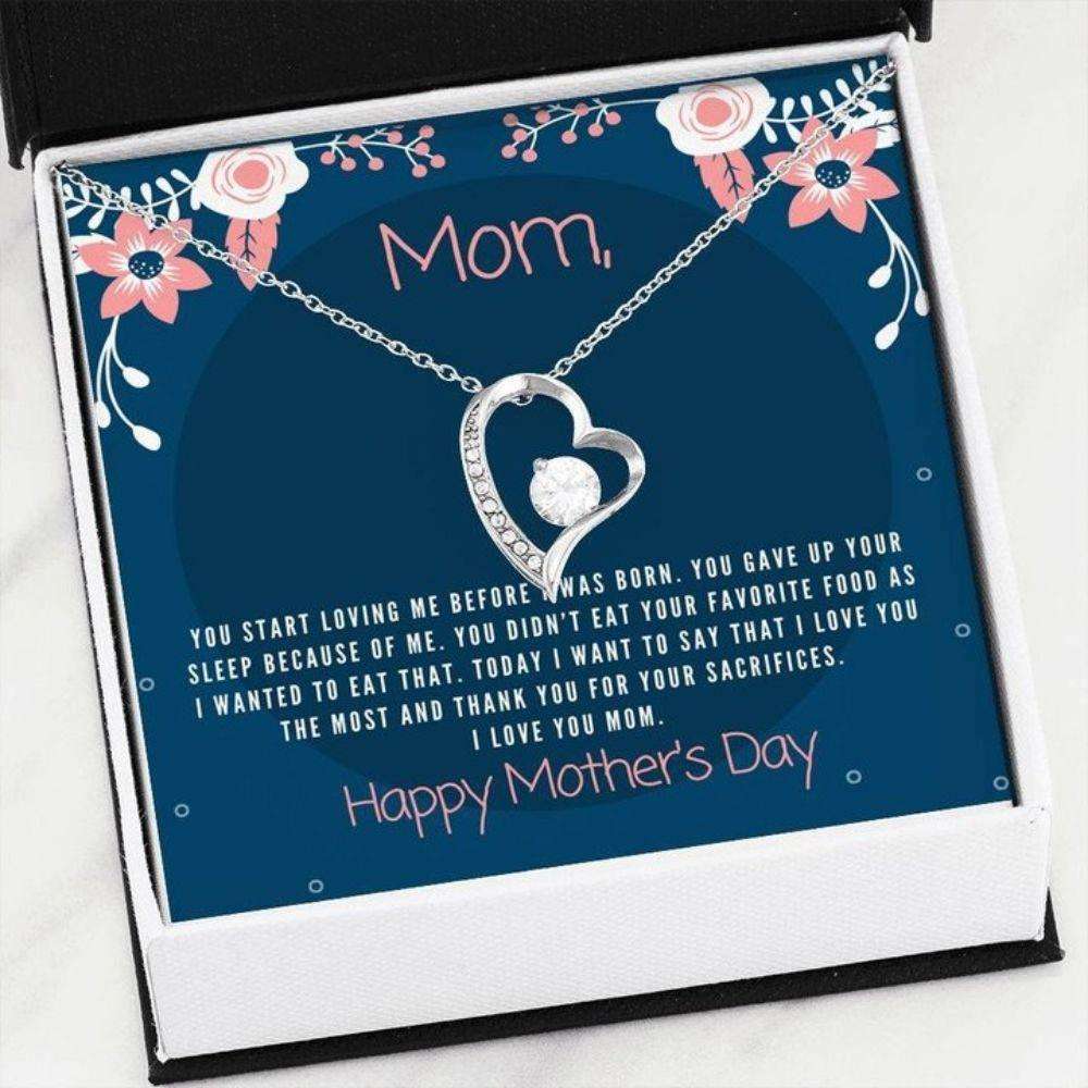 Mom Necklace, Thank You For Your Sacrifices Forever Love Necklace Gift For Mom Gifts for Mother (Mom) Rakva