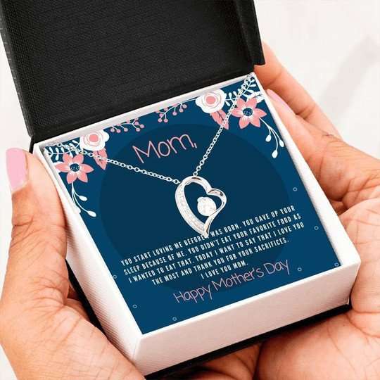 Mom Necklace, Thank You For Your Sacrifices Forever Love Necklace Gift For Mom Gifts for Mother (Mom) Rakva