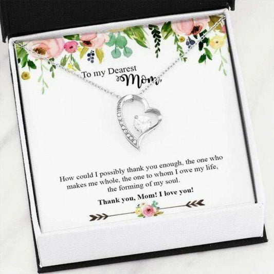 Mom Necklace, Thank You I Love You Forever Love Necklace For Mom Best Valentine Gift Gifts for Mother (Mom) Rakva