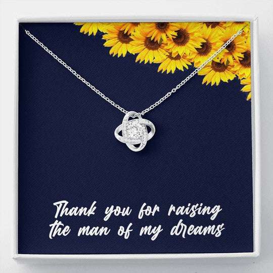 Mom Necklace, Thank You Love Knot Necklace With Mahogany Gift Box For Mom Gifts for Mother (Mom) Rakva