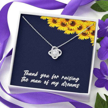 Mom Necklace, Thank You Love Knot Necklace With Mahogany Gift Box For Mom Gifts for Mother (Mom) Rakva