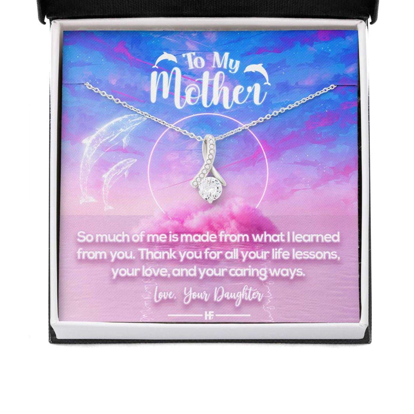 Mom Necklace, Thank You Mom For All Your Life Lessons Alluring Beauty Necklaces Gifts for Mother (Mom) Rakva