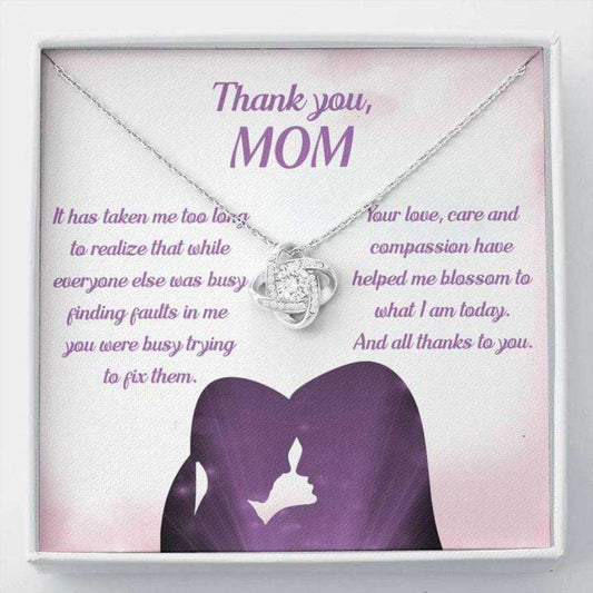 Mom Necklace, Thank You Mom Œblossom Pb” Love Knot Necklace Gift Gifts for Mother (Mom) Rakva