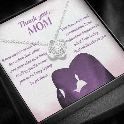 Mom Necklace, Thank You Mom Œblossom Pb” Love Knot Necklace Gift Gifts for Mother (Mom) Rakva