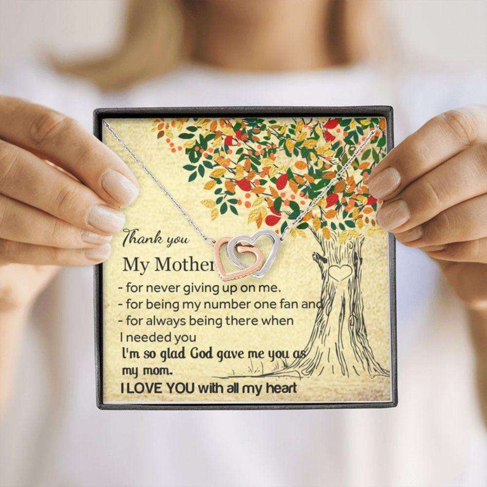 Mom Necklace, Thank You My Mother Necklace, Gift For Mom From Daughter,From Son Gifts For Daughter Rakva