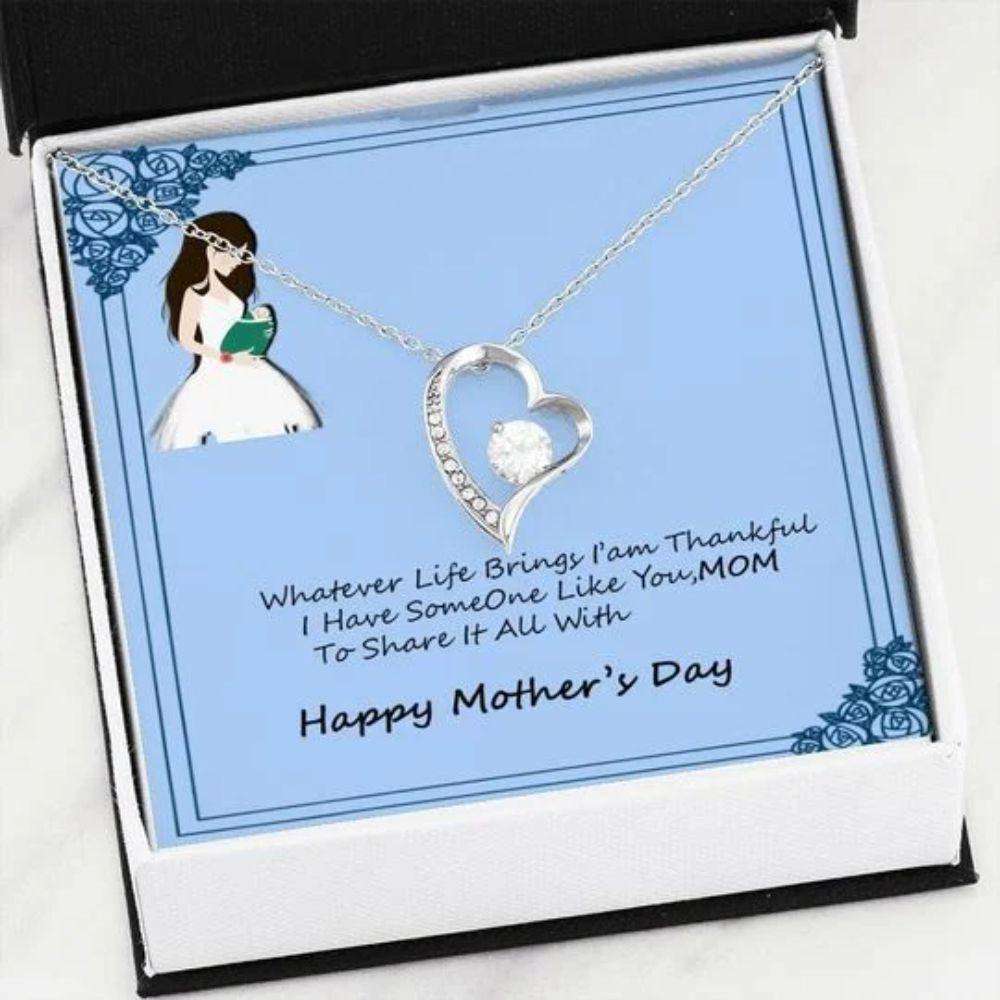 Mom Necklace, Thankful I Have Someone Like You Mom Forever Love Necklace Gift For Mom Valentines Day For Mom Gifts for Mother (Mom) Rakva