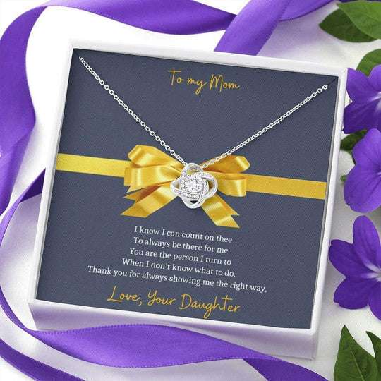 Mom Necklace, Thanks For Always Showing Me The Right Way Yellow Bow, Gift For Mom Necklace Gifts for Mother (Mom) Rakva