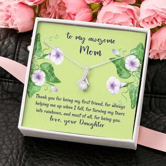 Mom Necklace, Thanks For Being My First Friend Alluring Beauty Necklace Gifts For Mom Gifts for Mother (Mom) Rakva