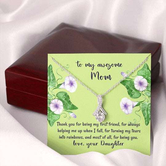 Mom Necklace, Thanks For Being My First Friend Alluring Beauty Necklace Gifts For Mom Gifts for Mother (Mom) Rakva