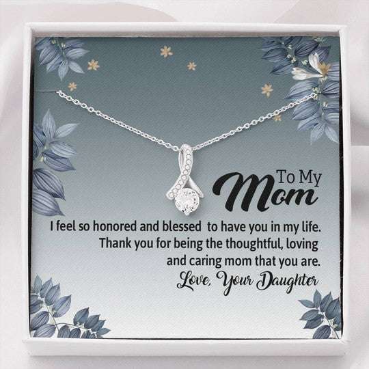 Mom Necklace, Thanks For Being The Most Loving And Caring Mom Gift For Mom Beauty Necklace Gifts for Mother (Mom) Rakva