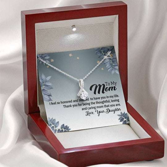 Mom Necklace, Thanks For Being The Most Loving And Caring Mom Gift For Mom Beauty Necklace Gifts for Mother (Mom) Rakva