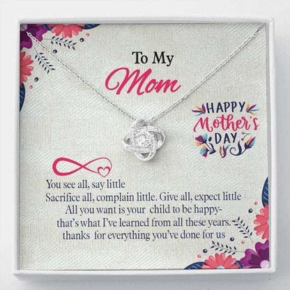 Mom Necklace, Thanks For Everything You’Ve Done For Us Gift For Mom Love Knot Necklace Gifts for Mother (Mom) Rakva