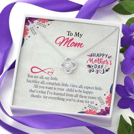 Mom Necklace, Thanks For Everything You’Ve Done For Us Gift For Mom Love Knot Necklace Gifts for Mother (Mom) Rakva