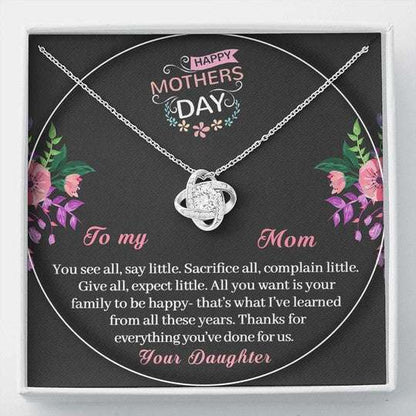 Mom Necklace, Thanks For Everything You’Ve Done For Us Gift For Mom Love Knot Necklace Gifts for Mother (Mom) Rakva