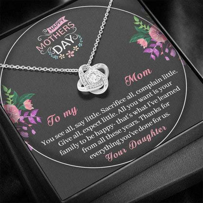 Mom Necklace, Thanks For Everything You’Ve Done For Us Gift For Mom Love Knot Necklace Gifts for Mother (Mom) Rakva