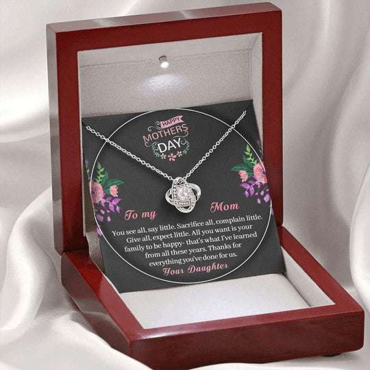 Mom Necklace, Thanks For Everything You’Ve Done For Us Gift For Mom Love Knot Necklace Gifts for Mother (Mom) Rakva