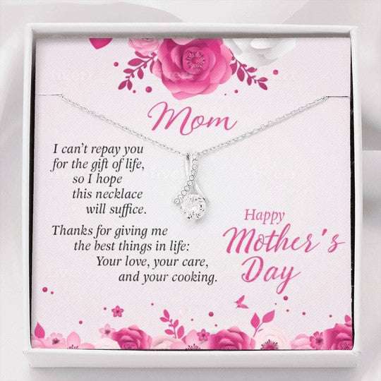 Mom Necklace, Thanks For Giving Me The Best Things In Life Gift For Mom Alluring Beauty Necklace Gifts for Mother (Mom) Rakva