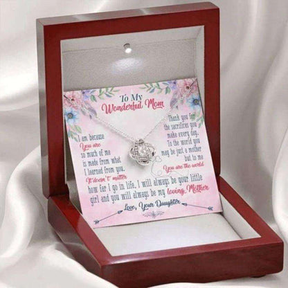 Mom Necklace, Thanks For The Sacrifices You Make Every Day Gift For Mom Love Knot Necklace Gifts for Mother (Mom) Rakva