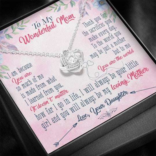 Mom Necklace, Thanks For The Sacrifices You Make Every Day Gift For Mom Love Knot Necklace Gifts for Mother (Mom) Rakva