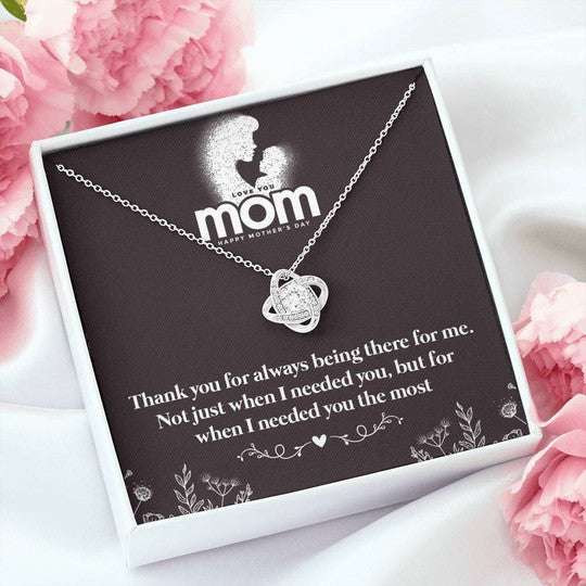 Mom Necklace, Thanks You For Always Being There Love Knot Necklace Gift For Mom Gifts for Mother (Mom) Rakva