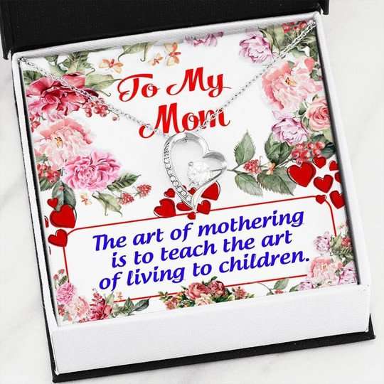 Mom Necklace, The Art Of Mothering Forever Love Necklace Gift For Mom Gifts for Mother (Mom) Rakva