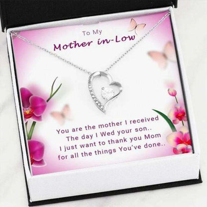 Mom Necklace, The Day I Wed Your Son Forever Love Necklace Gift For Mom In Law Gifts for Mother (Mom) Rakva