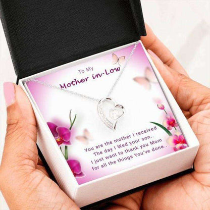 Mom Necklace, The Day I Wed Your Son Forever Love Necklace Gift For Mom In Law Gifts for Mother (Mom) Rakva