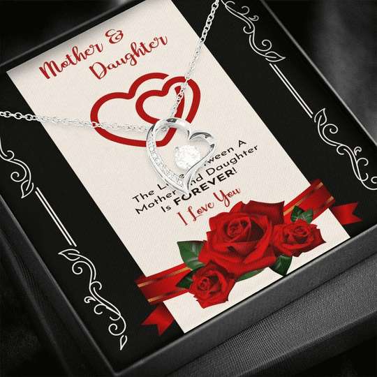 Mom Necklace, The Love Between Mother And Daughter Is Forever Forever Love Necklace Gift For Mom Gifts For Daughter Rakva