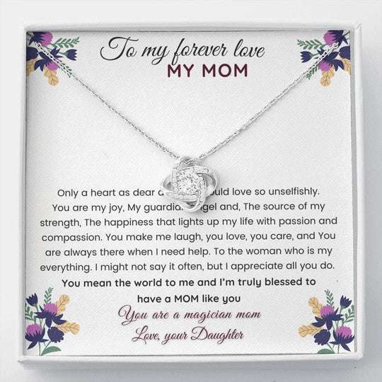 Mom Necklace, The Love Knot Necklace Gift For Mom You Mean The World To Me Gifts for Mother (Mom) Rakva