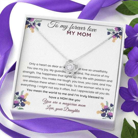 Mom Necklace, The Love Knot Necklace Gift For Mom You Mean The World To Me Gifts for Mother (Mom) Rakva