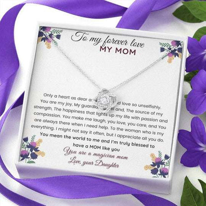 Mom Necklace, The Love Knot Necklace Gift For Mom You Mean The World To Me Gifts for Mother (Mom) Rakva