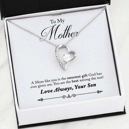 Mom Necklace, The Sweetest Gift From God Forever Love Necklace Gift For Mom Gifts for Mother (Mom) Rakva