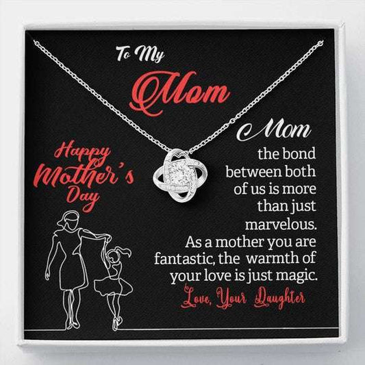 Mom Necklace, The Warmth Of Your Love Is Just Magic Gift For Mom Love Knot Necklace Gifts for Mother (Mom) Rakva