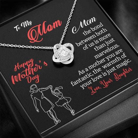 Mom Necklace, The Warmth Of Your Love Is Just Magic Gift For Mom Love Knot Necklace Gifts for Mother (Mom) Rakva