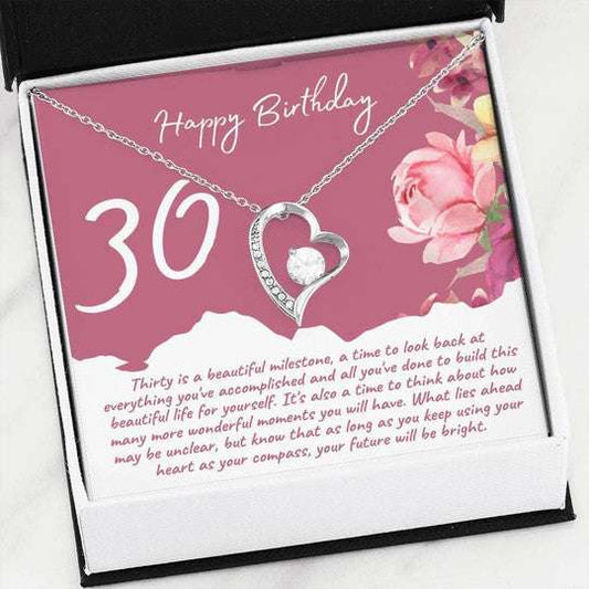 Mom Necklace, Thirty Is A Beautiful Milestone Forever Love Necklace For Mom Gifts for Mother (Mom) Rakva