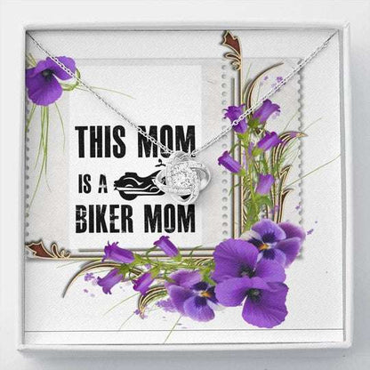 Mom Necklace, This Mom Is A Biker Mom Orchid Flowers Love Knot Necklace Gift For Mom Gifts for Mother (Mom) Rakva