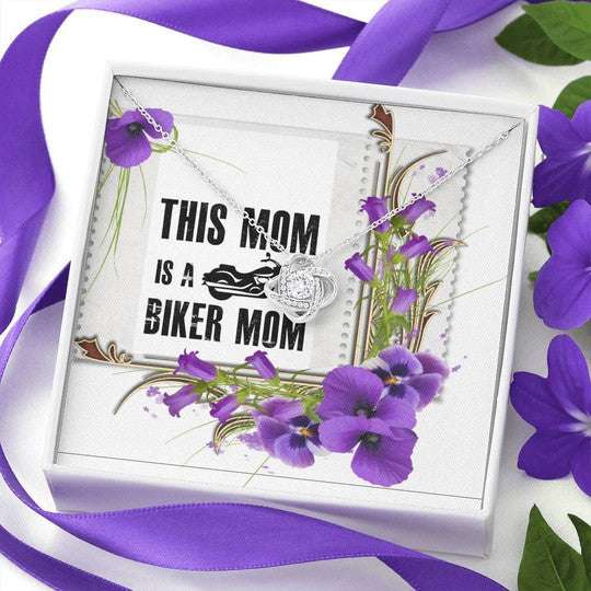 Mom Necklace, This Mom Is A Biker Mom Orchid Flowers Love Knot Necklace Gift For Mom Gifts for Mother (Mom) Rakva