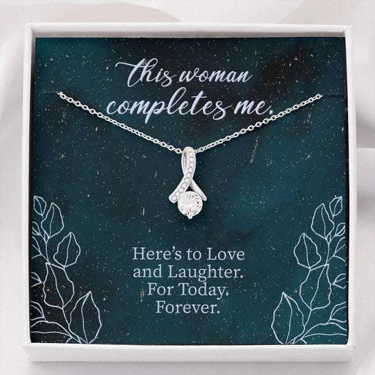 Mom Necklace, This Woman Complete Me Alluring Beauty Necklace Gift For Mom Gifts for Mother (Mom) Rakva