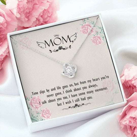 Mom Necklace, Time Slips By And Life Goes On Love Knot Necklace Gift For Mom Gifts for Mother (Mom) Rakva