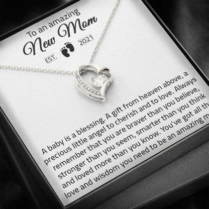 Mom Necklace, To An Amazing New Mom, You’Ve Got All The Love And Wisdom, Forever Love Necklace Gift For Mom Gifts for Mother (Mom) Rakva