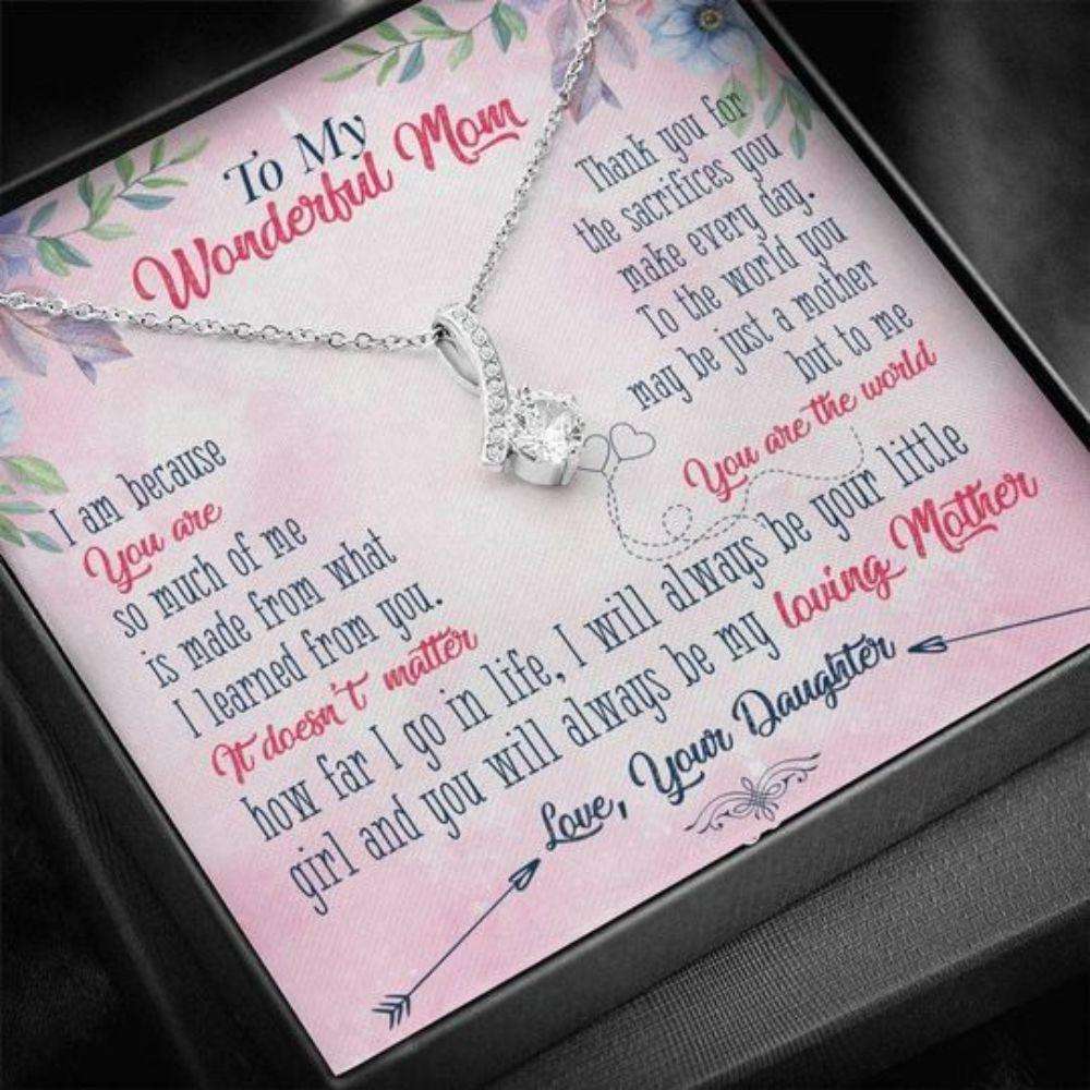 Mom Necklace, To Me You Are The World Alluring Beauty Necklace Gift For Mom Gifts for Mother (Mom) Rakva