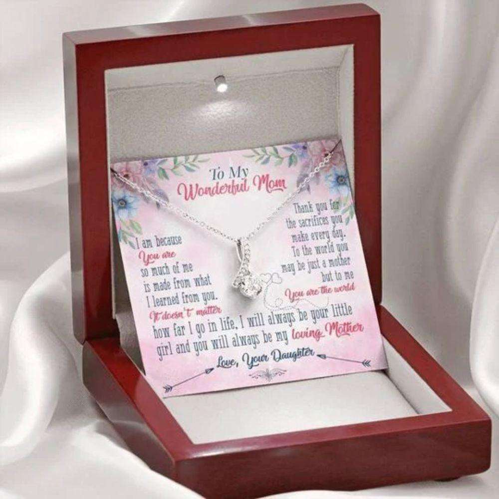 Mom Necklace, To Me You Are The World Alluring Beauty Necklace Gift For Mom Gifts for Mother (Mom) Rakva