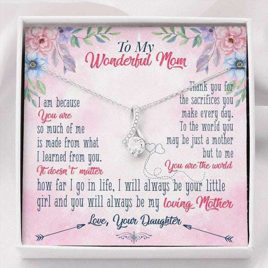 Mom Necklace, To Me You Are The World Alluring Beauty Necklace Gift For Mom Gifts for Mother (Mom) Rakva