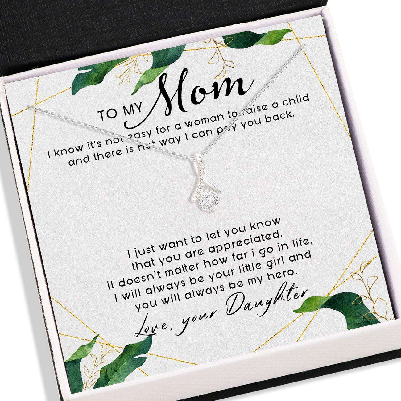 Mom Necklace, To Mom From Daughter Necklace Card Message “ Alluring Beauty Necklace, Jewelry For Mom, Mother Gifts Gifts For Daughter Rakva