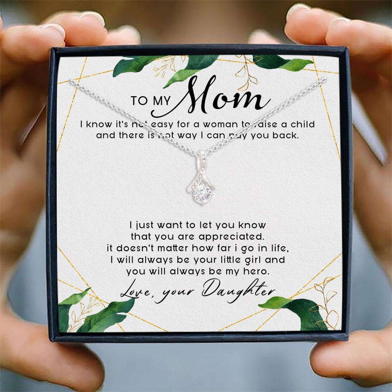 Mom Necklace, To Mom From Daughter Necklace Card Message “ Alluring Beauty Necklace, Jewelry For Mom, Mother Gifts Gifts For Daughter Rakva