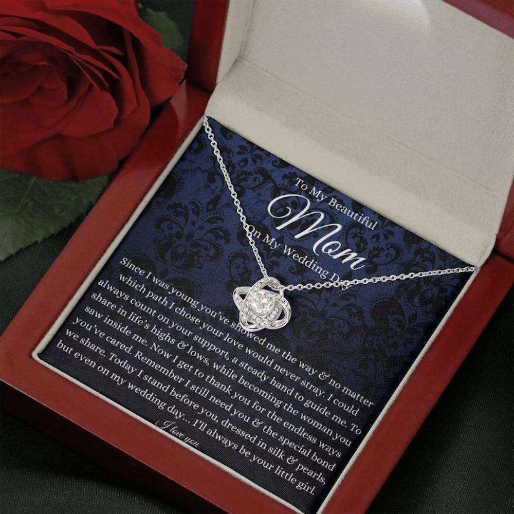 Mom Necklace, To Mom On My Wedding Day Gift, Mother Of The Bride Gift From Daughter Wedding Gifts For Daughter Rakva