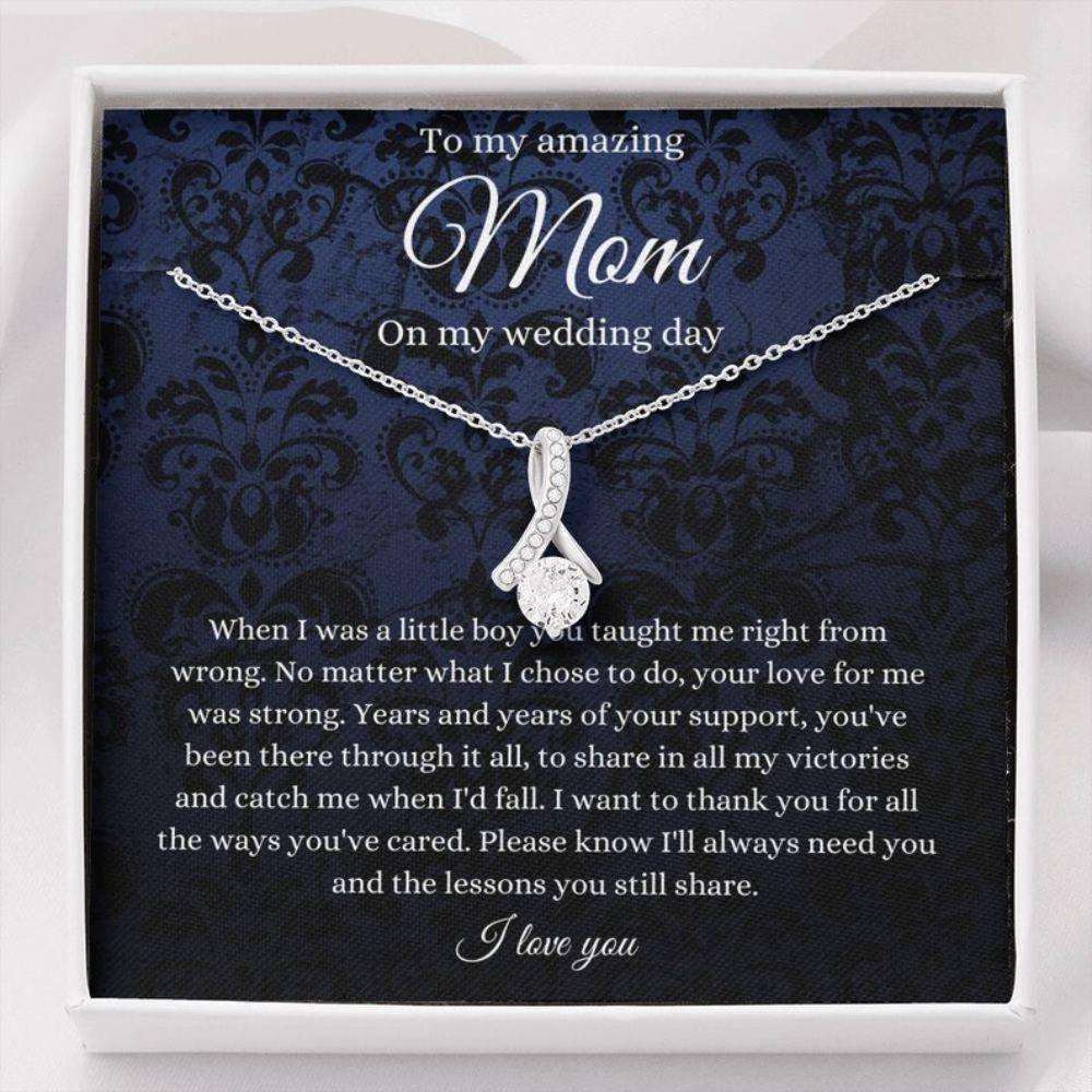 Mom Necklace, To Mom On My Wedding Day Necklace, Gift For Mother Of The Groom From Son Gifts for Mother (Mom) Rakva