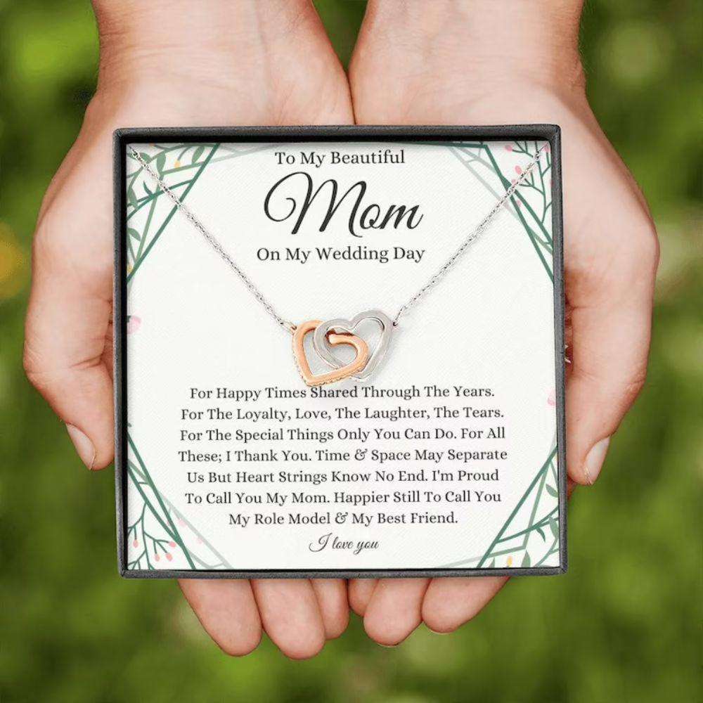 Mom Necklace, To Mom On My Wedding Day Necklace Gift From Daughter, Mother Of The Bride Gift From Bride Gifts For Daughter Rakva